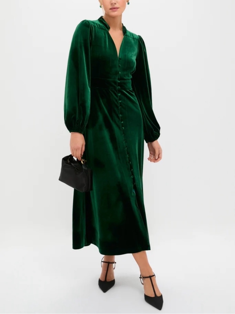 Tuckernuck Green Velvet Serena Dress NWT Holidays Special Occasion M